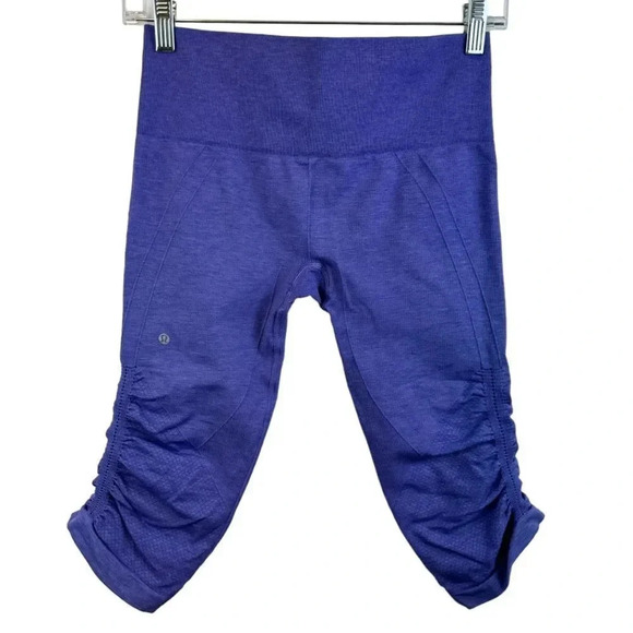 Lululemon In The Flow Crop II Heathered Purple Leggings Size 6 - Picture 9 of 16